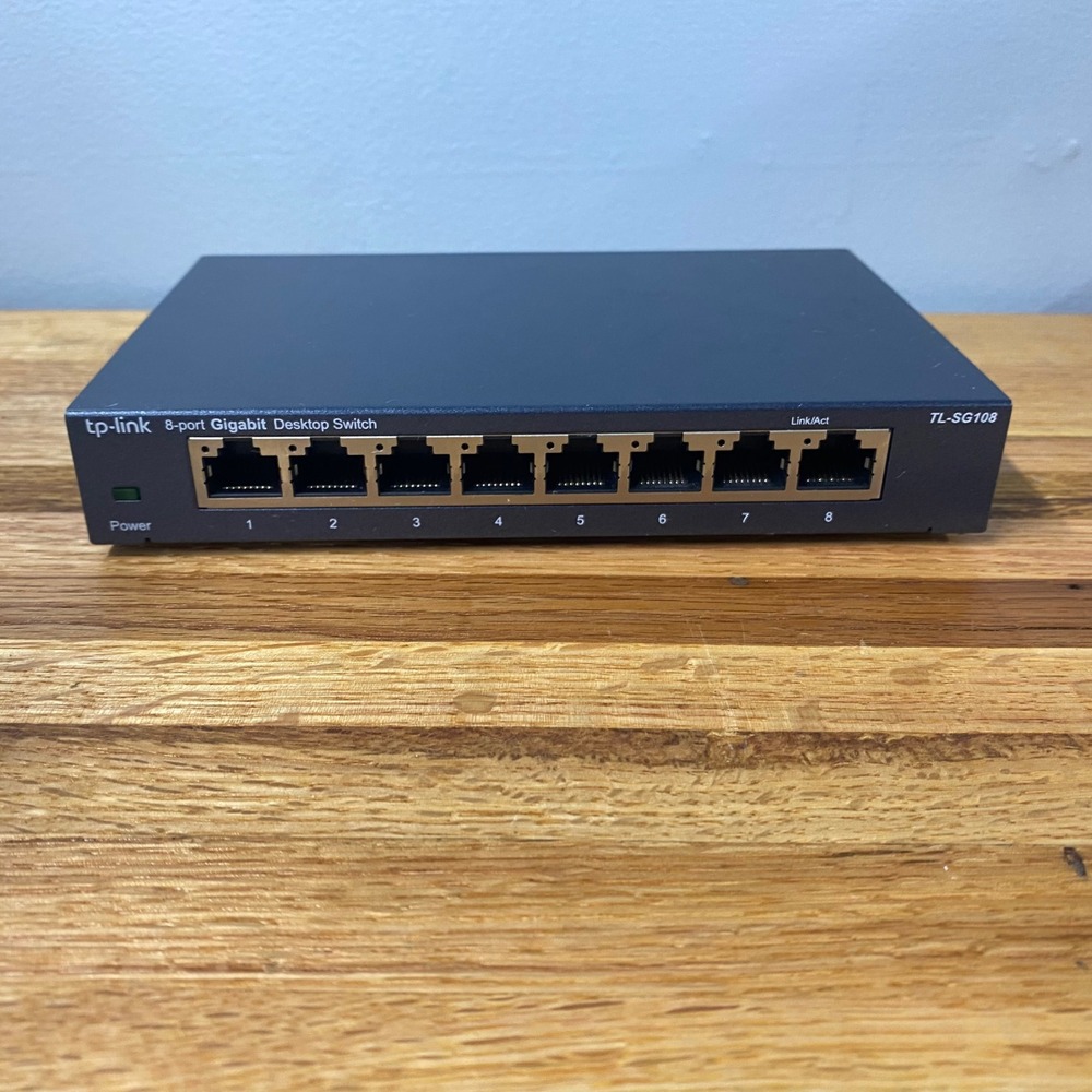 TP-Link TL-SG108 8-Port Gigabit Desktop Switch Blue Metal Unmanaged Hub 1000Mbps